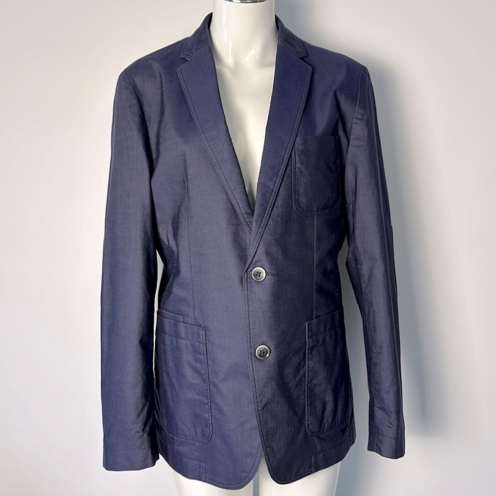 Boss | Hugo Boss Men's Classic Blazer Sport Coat Blue Cotton Size: US 38R